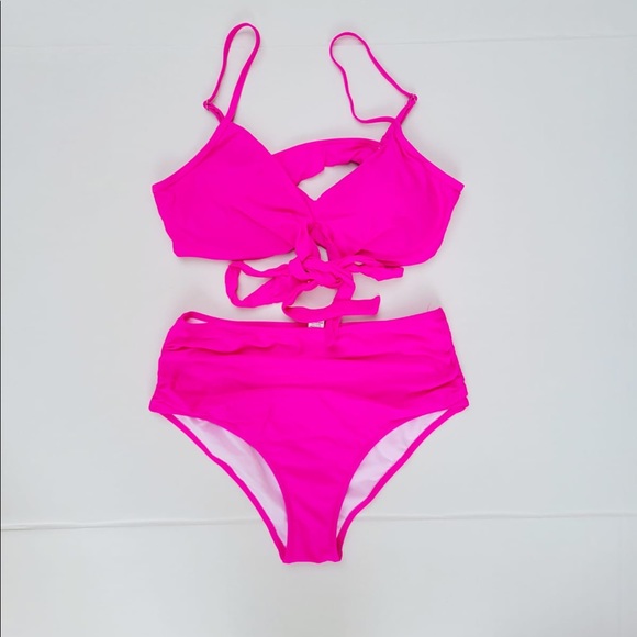 Women's Wrap Front High Waisted Bikini Set Two Pieces Bathing Suit - Picture 2 of 6